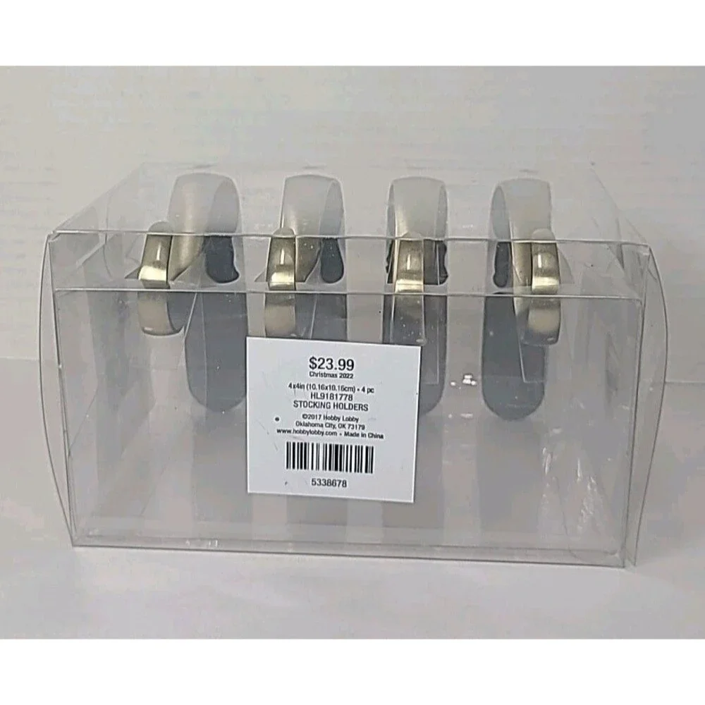 Set Of 4 Golden Stocking Holders Hobby Lobby 4